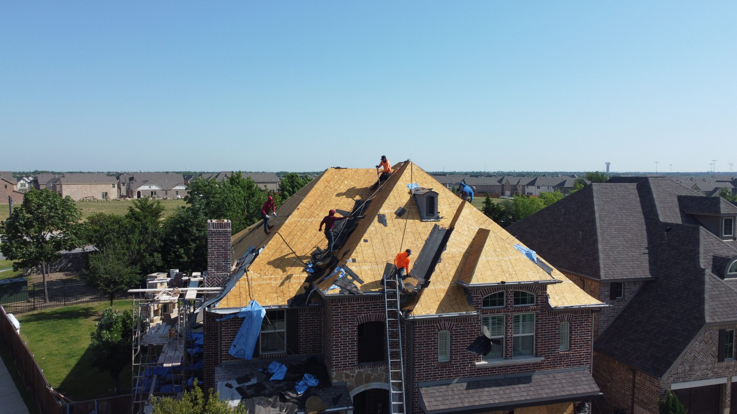 Dallas home roof used for local roofing company proof
