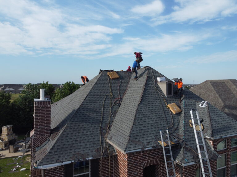 New roof installation in Dallas from above